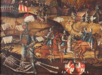 Ausschnitt aus „Die Sprengung der Godesburg am 17.12.1583“ © Bayerisches Armeemuseum