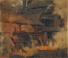 Stahlwerk, Ölgemälde von Ernst Dorn (1889-1927), Bayern 1914, Inv.-Nr. 0422-1988 © Bayerisches Armeemuseum