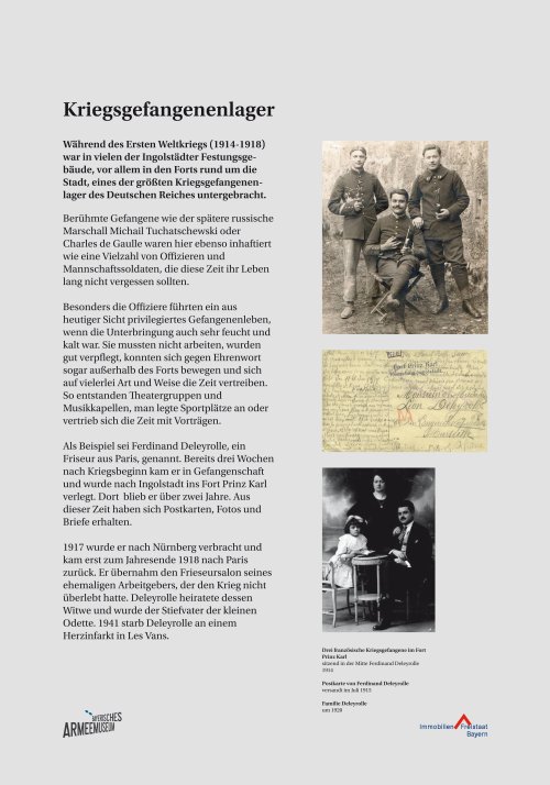 Informationstafel "Kriegsgefangenenlager im Fort Prinz Karl" © Bayerisches Armeemuseum